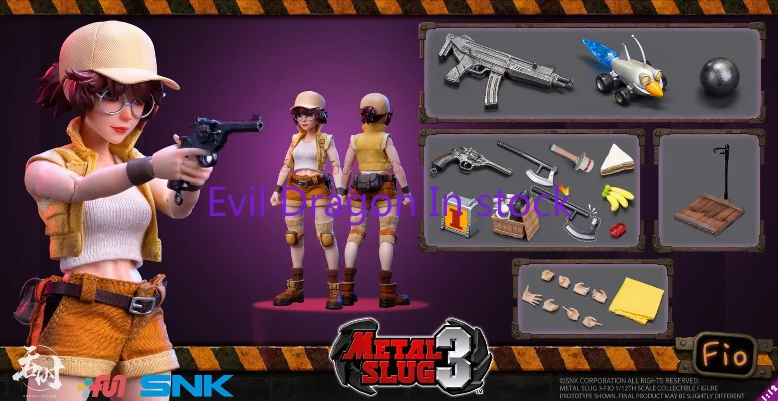 In Stock Original Snk Metal Slug Action Figure Toy Fior Airi Sisters 1/12 Cloth Collection Gift ERI006 ERI007