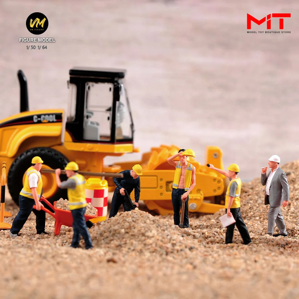 Miniature Figure 1/64 1/50 Site Scene accessories Workers 3D Mini Doll Model Fit Construction Vehicles Toy Decor Display