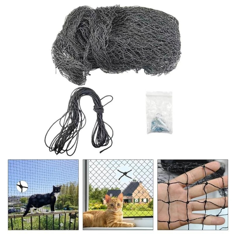 Steel Wire Reinforced Cats Safety Netting for Balconies and Window, Reinforced Netting Mesh Fence for Pet
