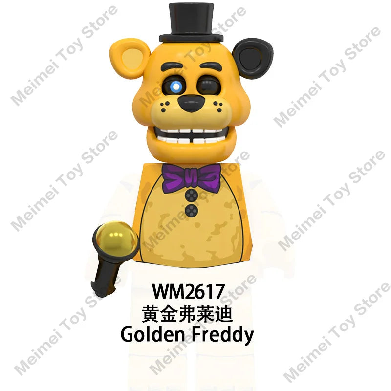 FNAF Five Nights Freddyed Building Blocks bricks Nightmare In Stock Chica Animals Bear Fox Duck Rabbit Model PVC Action Figure