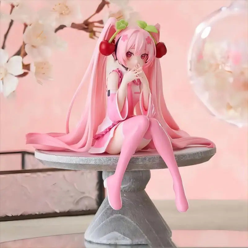 Hatsune Miku Sakura Series Model Figure Ornaments Kawaii Pvc High-Quality Model Toy Pink Dress Miku Holiday Collection Gift