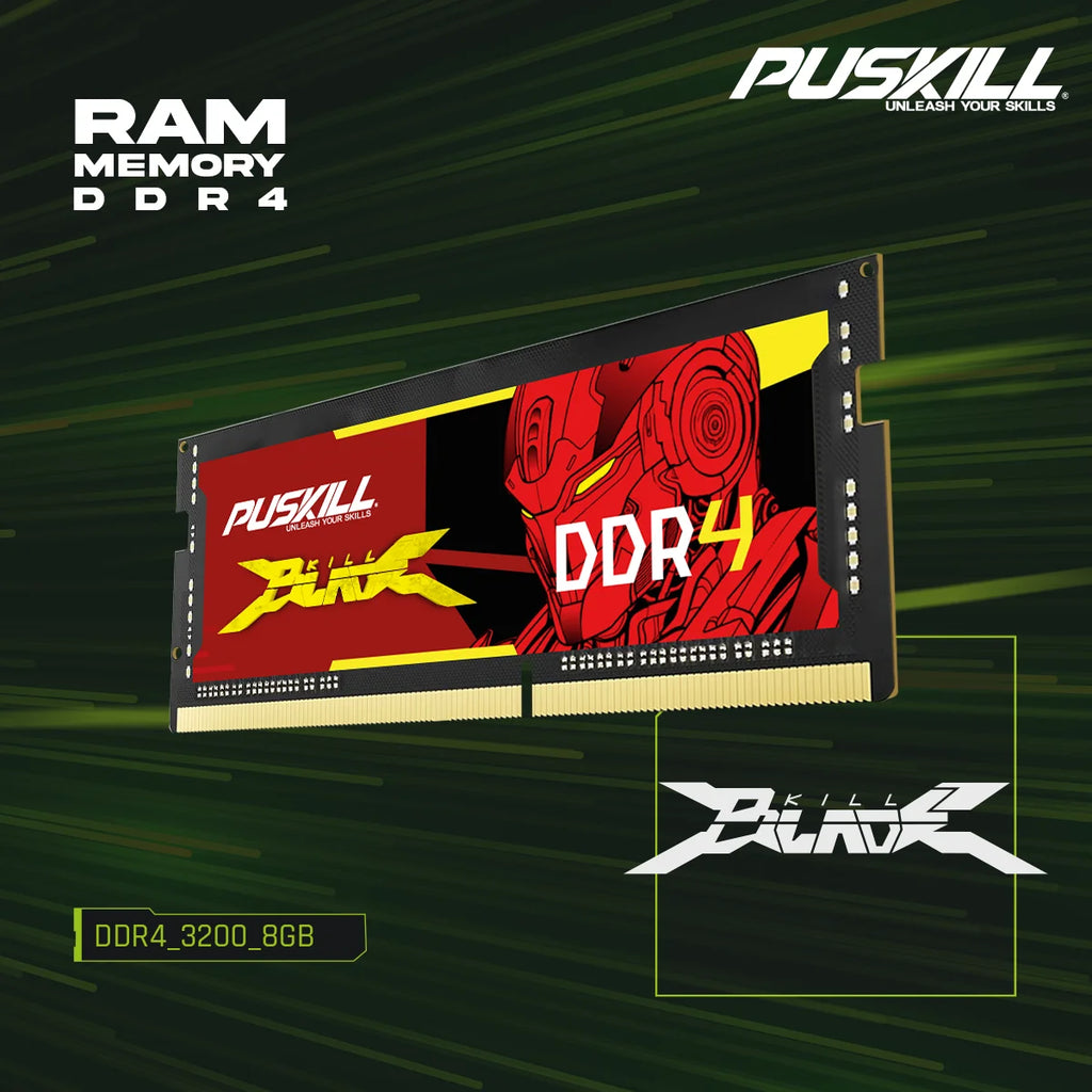 PUSKILL DDR4 Killblade Notebook Gamer Memoria Ram 2x16GB 2x8GB 3200MHz 1.2V 260pin Sodimm For Laptop Memory