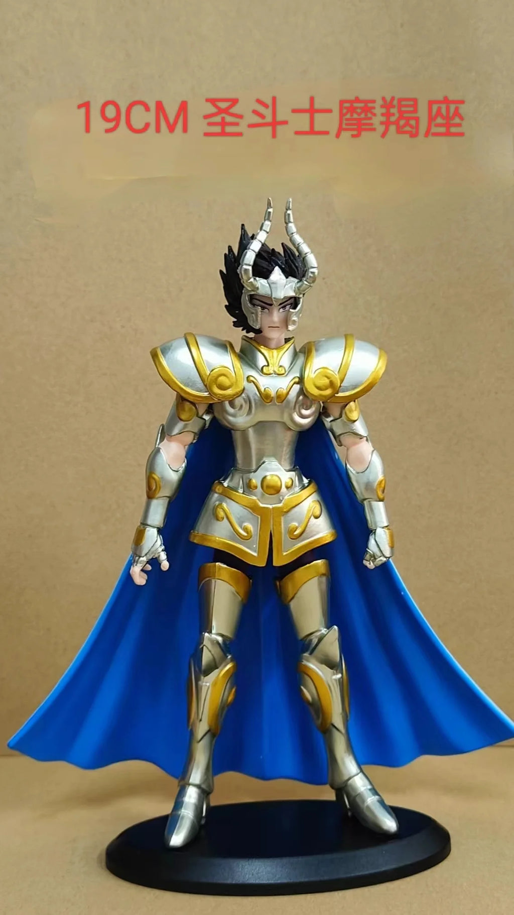 19CM Аниме Saint seiya Златна фигурка на Saint Овен Риби Козирог Водолей Поставка Анимационен модел Играчки Подаръци Колекция Декорация