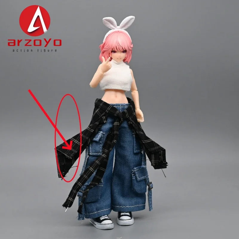 1/12 Scale KPOP style Female Work Pants Hip Hop Trousers Decoration Clothes Model Fit 6'' Romankey  Soldier Action Figure Body