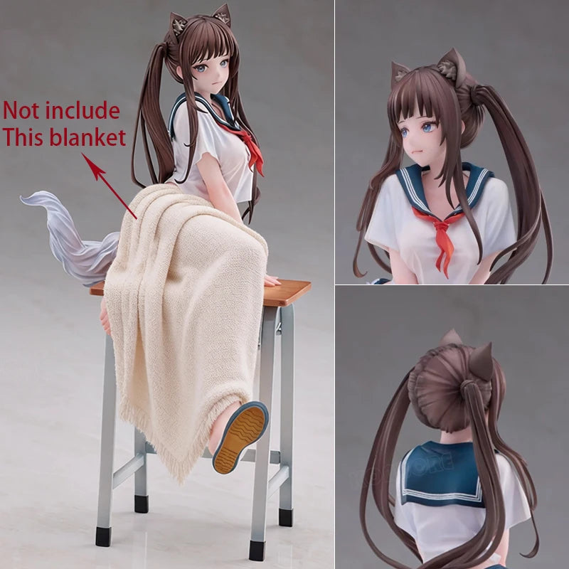 20cm After School Cat Ear ChunMoMo Anime Girl Figure Chun Momo Action Figure Tamomo Figurine Japanese Collectible Model Doll Toy
