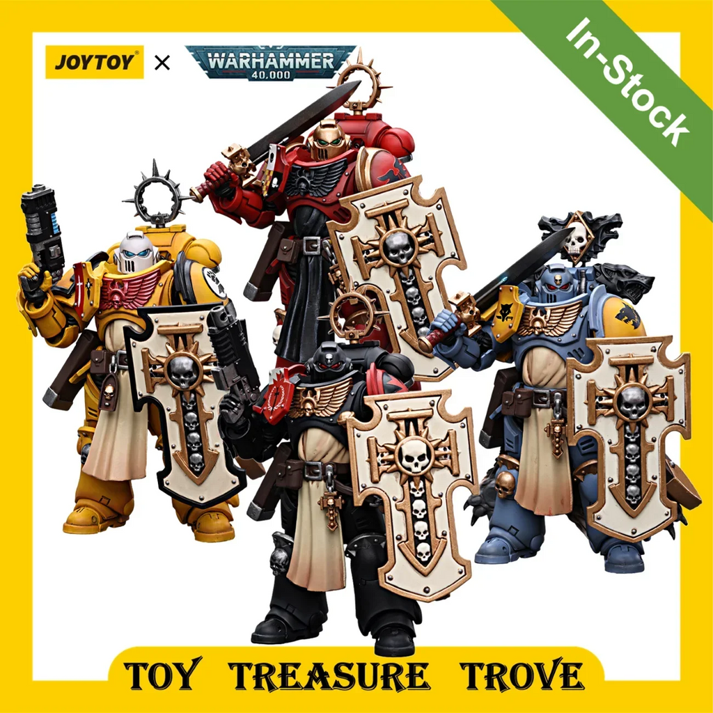 JOYTOY 1/18  40k Action Figure Black Templar Imperial Fist Blood Angel Space Wolve Bladeguard Veteran Anime Figure Model Toy