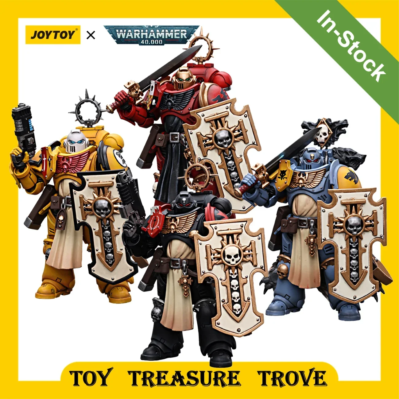 JOYTOY 1/18  40k Action Figure Black Templar Imperial Fist Blood Angel Space Wolve Bladeguard Veteran Anime Figure Model Toy
