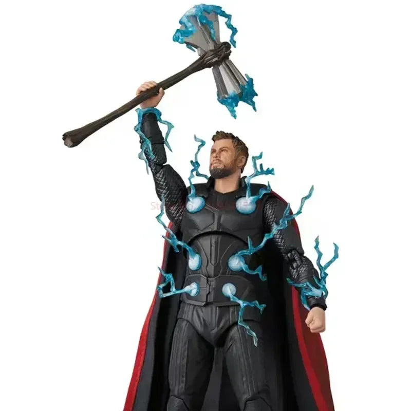 Bandai New Avengers Super Hero Thor Drahtlose Kriegsführung Bewegliche Gelenkwaffe Set Figur Spielzeug Kampfform Handgemachtes Modell Spielzeugpuppe