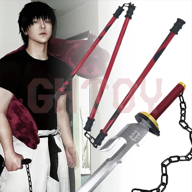 50 cm/19,68 Zoll Jujutsu Youyun Dreiteiliger Stock Anime Peripheriegeräte Echte Größe Japanische Katana Cosplay Waffe Requisiten Ornament Spielzeug