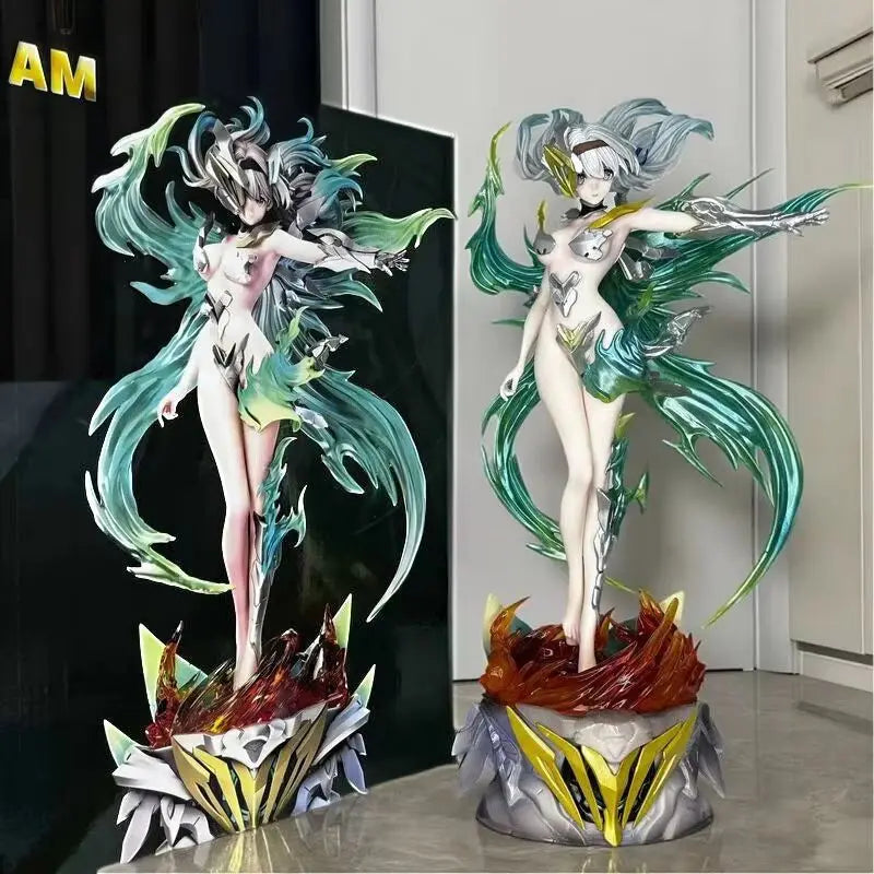 New 32cm Anime Girl Bishoujo Action Figure Luminous Neon Butterfly Design Collectible Model Two-Dimensional Statue Decoration