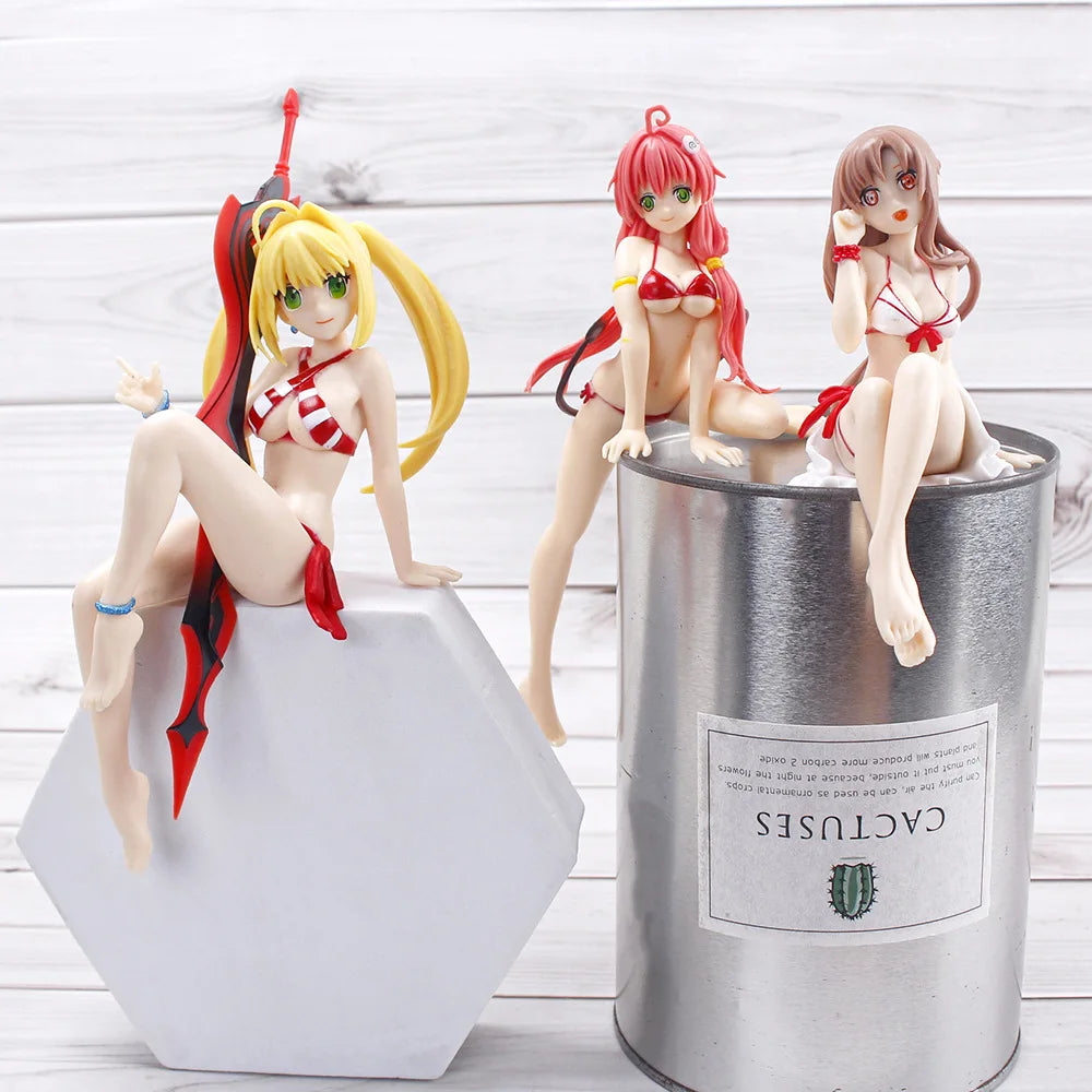 3 Style Sexy Bikini Girl Yuuki Asuna Action Figure Anime Collection Peripherals Doll Cute Model Toys Car Ornaments
