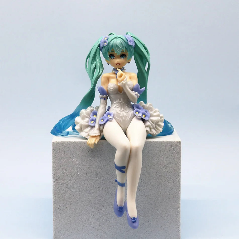 Hatsune Miku Desktop Cute Action Figure 11cm Neko T-Shirt Ver. Anime Figurine Kawaii Girl Model Toy Gift