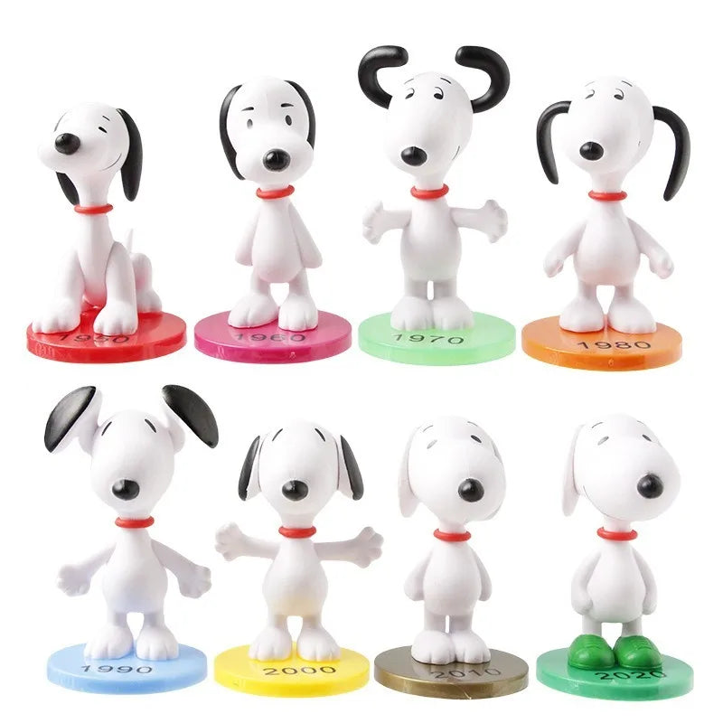 Hot Selling Q-version 8 Snoopy Era Series Cute Anime Wholesale Desktop Car Trendy Play Handmade Cake Decoration  Birthday Gift