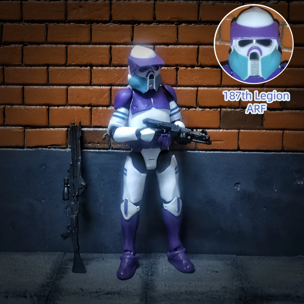 Star Wars 3.75 Inch  Clone Trooper 1/18 187th Legion  Shock Coruscant Guard Action Figure Windu Fox  Toys Model Loose