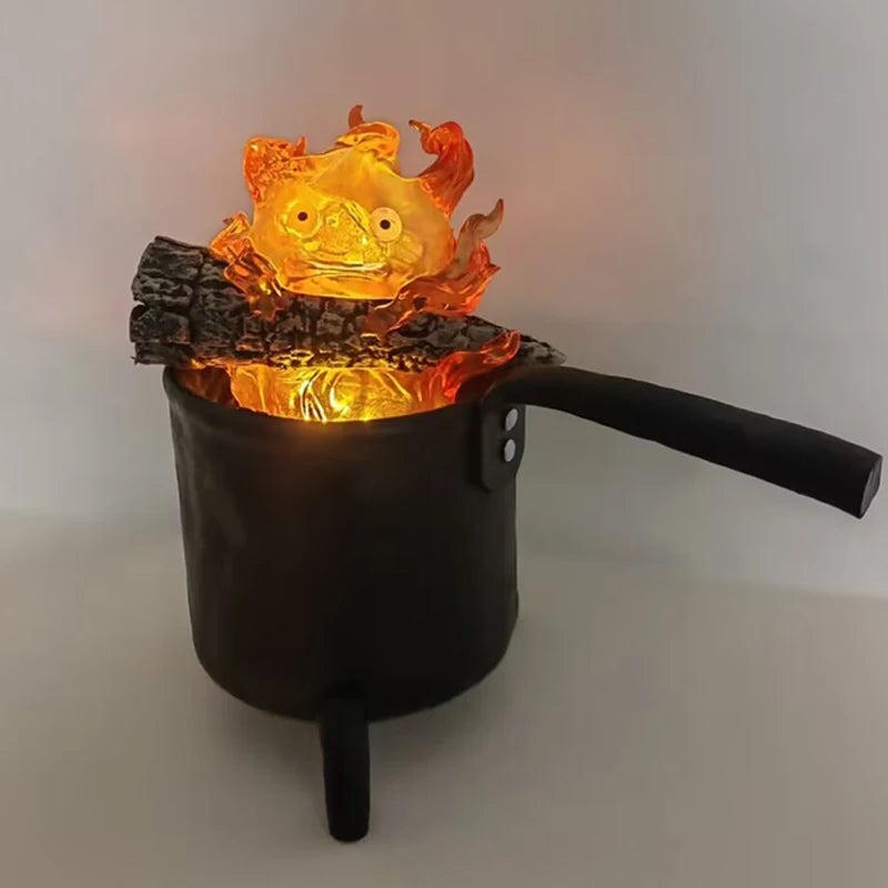 Objekte Lampe Cartoon Cartoon Calcifer Anime 20cm Kerze Desktop Actionfiguren Modell Statue PVC Modell Sammlung Ornament Spielzeug