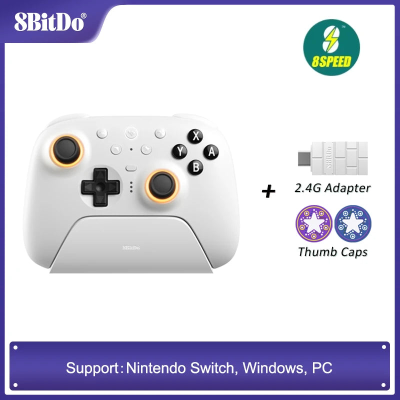8BitDo - Ultimate 2 Wireless Bluetooth Controller with Charging Dock TMR Joysticks & 8Speed for Nintendo Switch 1/2,PC,Windows