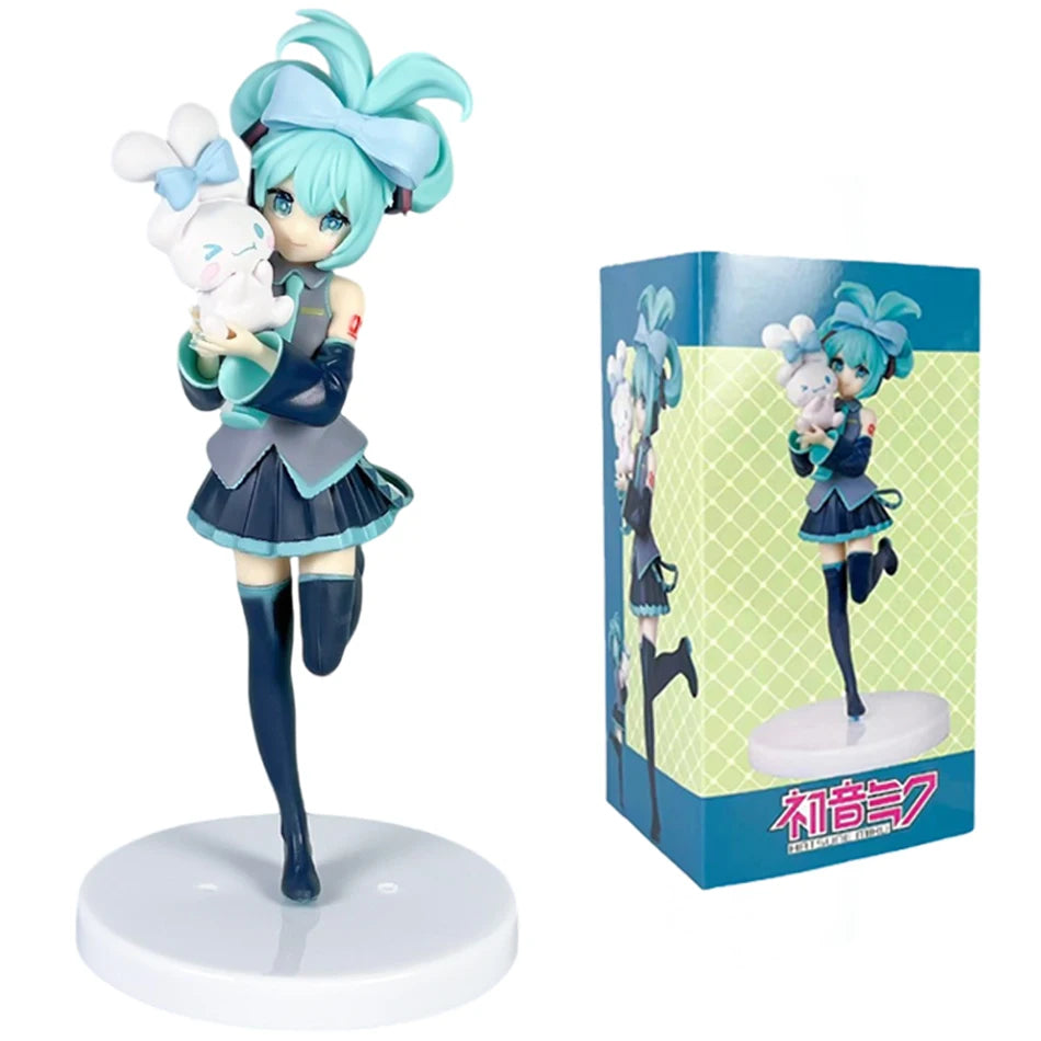 10-20CM Anime Hatsune Miku Figure X Cinnamoroll  Peripheral Collectible Kawaii PVC Models desktop Decorations Children Gift