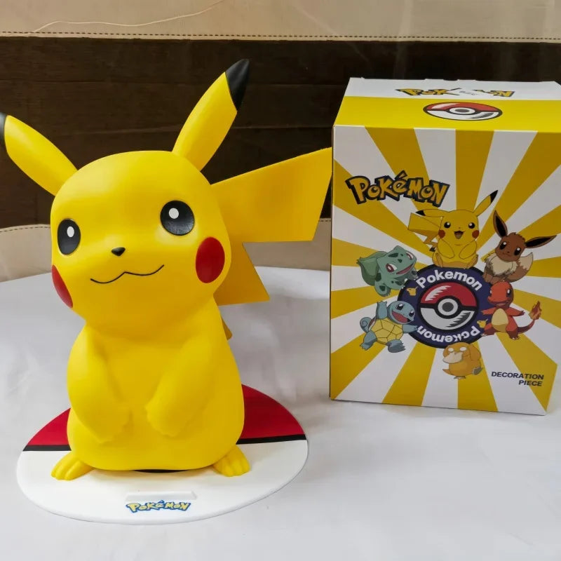 2025 New Hot Pokemon Pikachu Doll Model Large Figure Charmander Eevee Porkby Squirtle Ornament Figurine Younth Toy Collects Gift