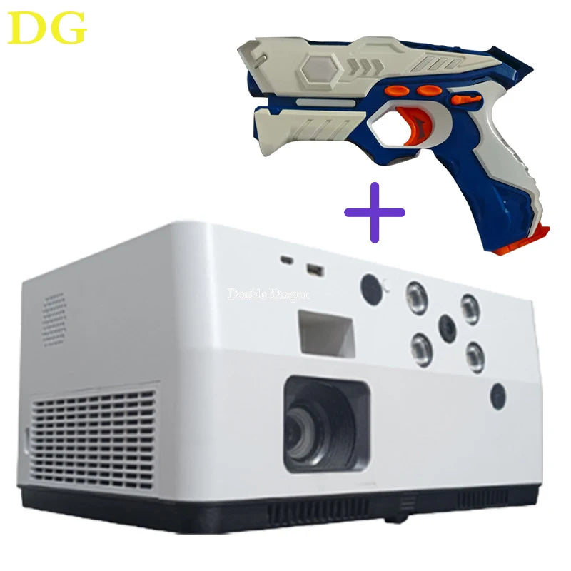 Short Throw & Long Throw 3LCD Laser Projector with Infrared Shooting Game Guns – 4000 Lumens, Android RK3576, Long-Life Laser