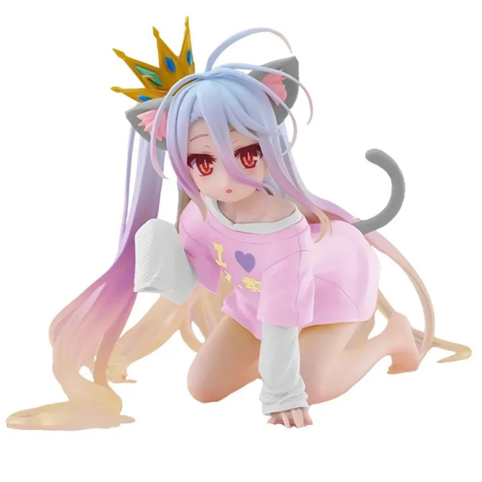 Anime-Figuren TAiTO NO GAME NO LIFE Shiro PVC Desktop Niedliche Ornamente Sammlung Modelle Spielzeug Desktop Niedliche Weihnachtsgeschenke Auf Lager