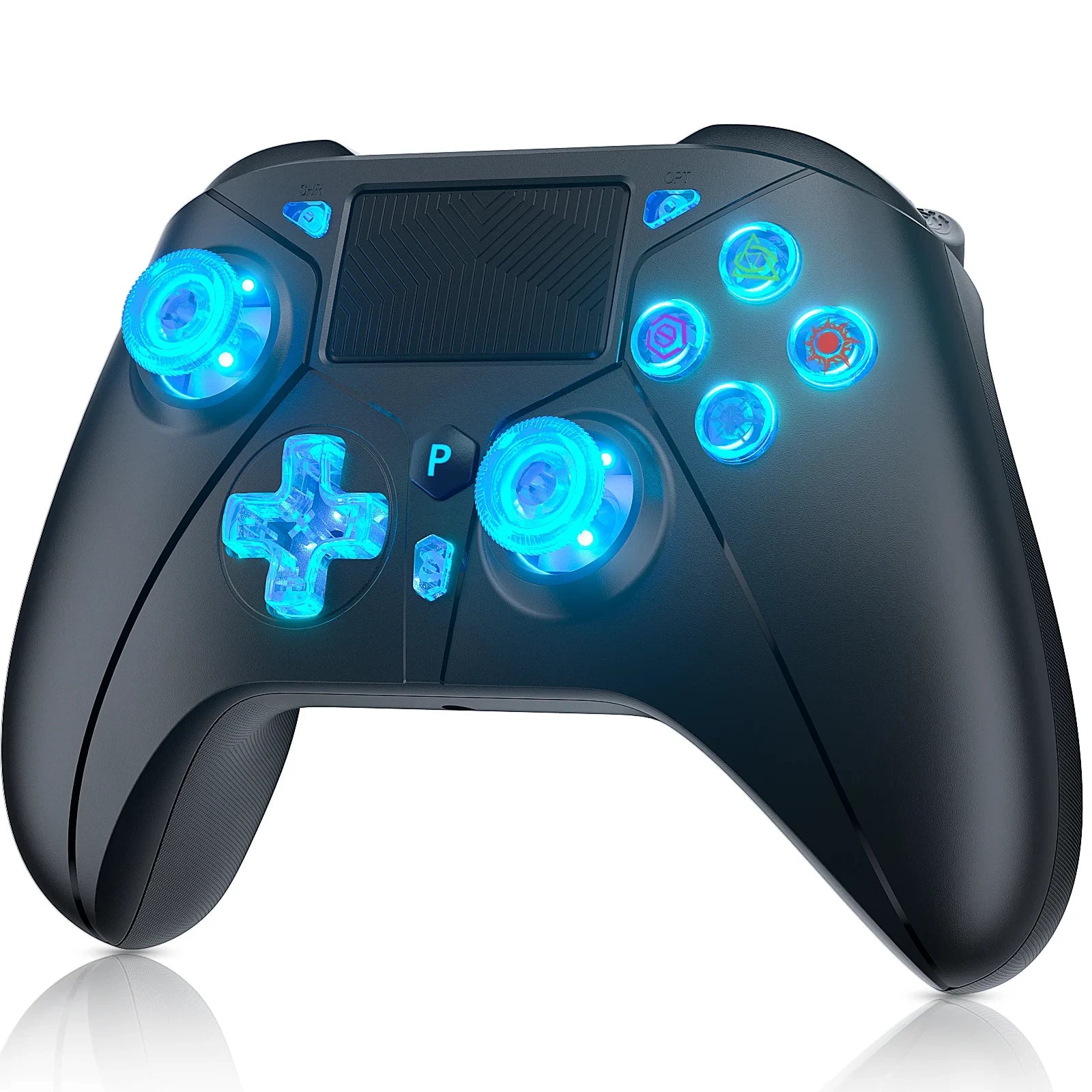 Wireless Controller for PS4 consolas , Compatible with Ps4 /Slim/Pro/ PC,gamepads Support Turbo Function with RGB Button Light