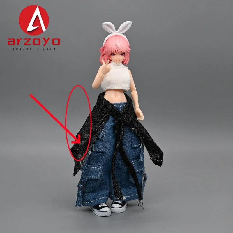 1/12 Scale KPOP style Female Work Pants Hip Hop Trousers Decoration Clothes Model Fit 6'' Romankey  Soldier Action Figure Body