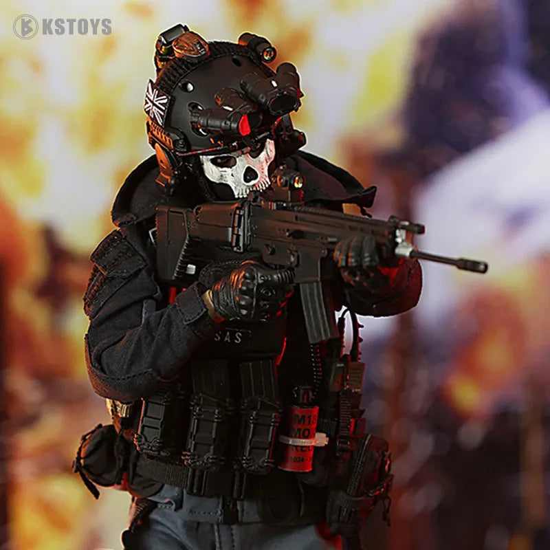 New 1/6 Scale Night Battle Ghost SAS Military Soldier Articulated Action Figure Collectible Model Doll KS21001