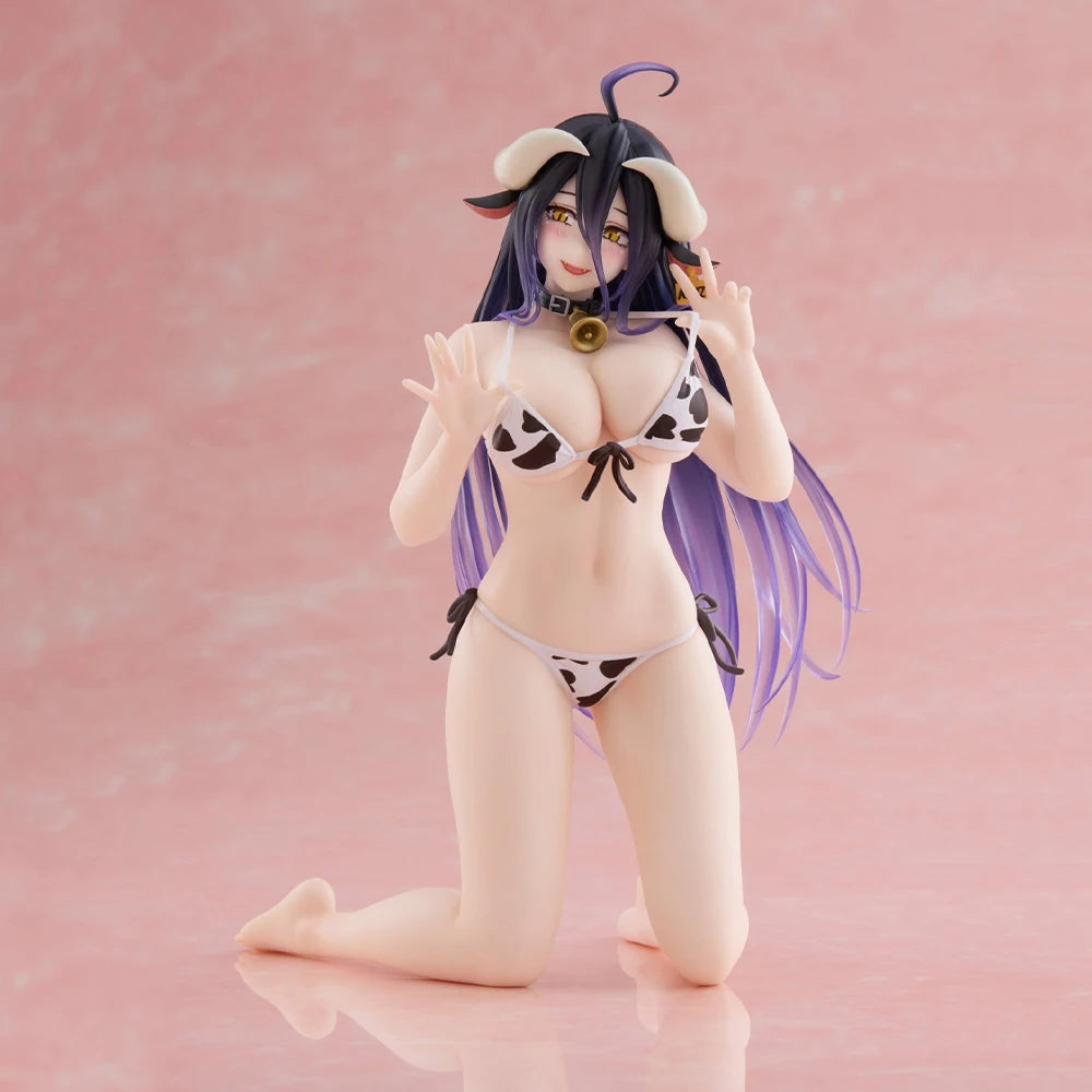 Anime Figure Albedo Kneeling action figures Shalltear Bloodfallen figurine swimsuit PVC model Toys Collection Statues gifts 13cm