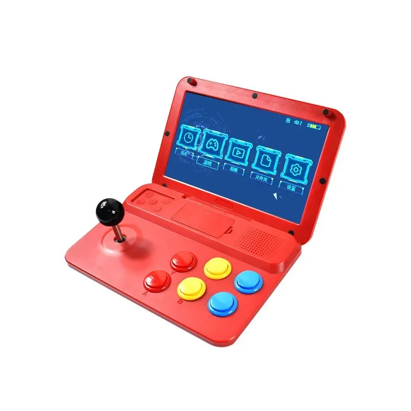 Powkiddy A13 Retro Game Arcade 10 Inch Hd Screen 30000 Game Machine Folding Flip Rk3128 Chip Cpu Simulator Detachable Joystick