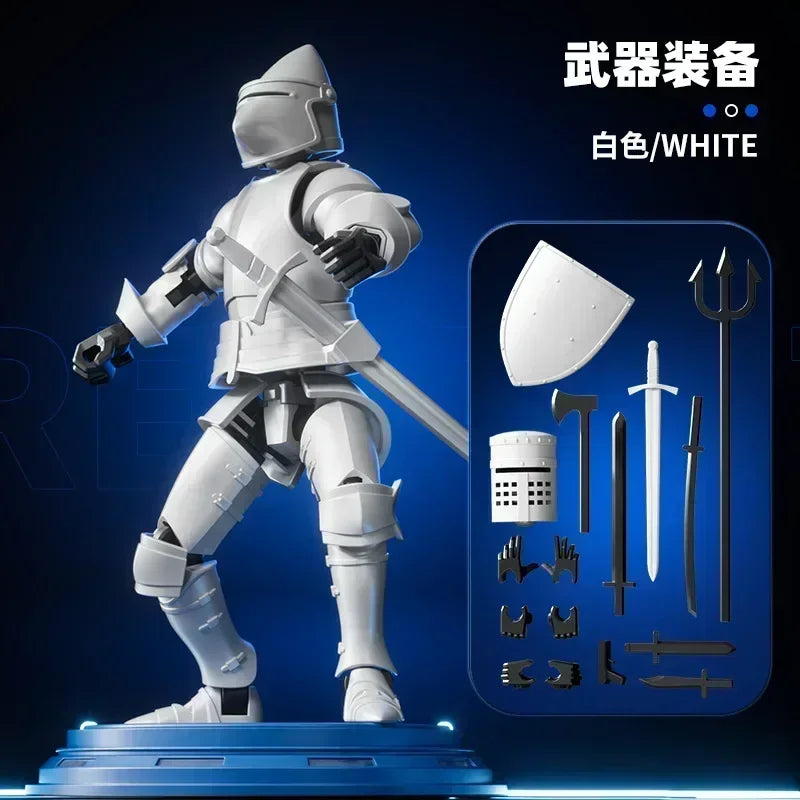 Ritter-Actionfigur Paladin 13 Gelenkiger beweglicher Formwandlungsroboter 3D-gedruckte Schaufensterpuppe Charakter Bausatz Spielzeug Kindergeschenke