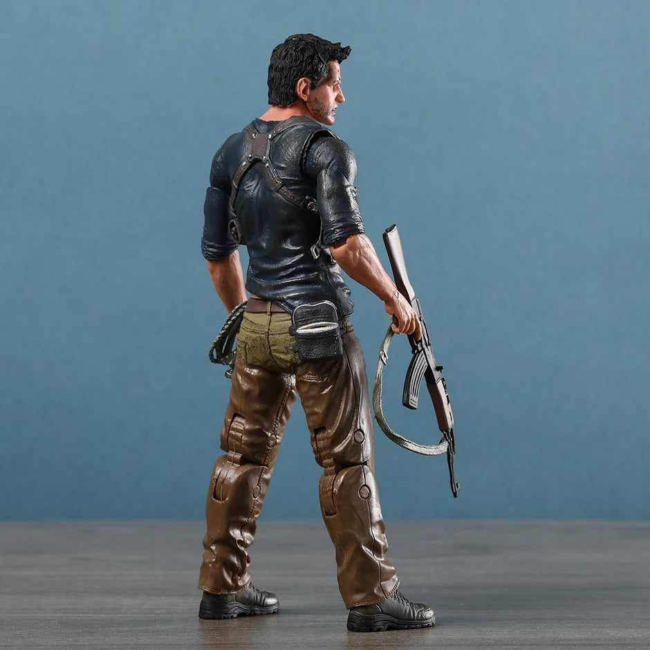 NECA Nathan Drake Uncharted 4 Action Figure Hand Made Toy Peripherals Collection Gift