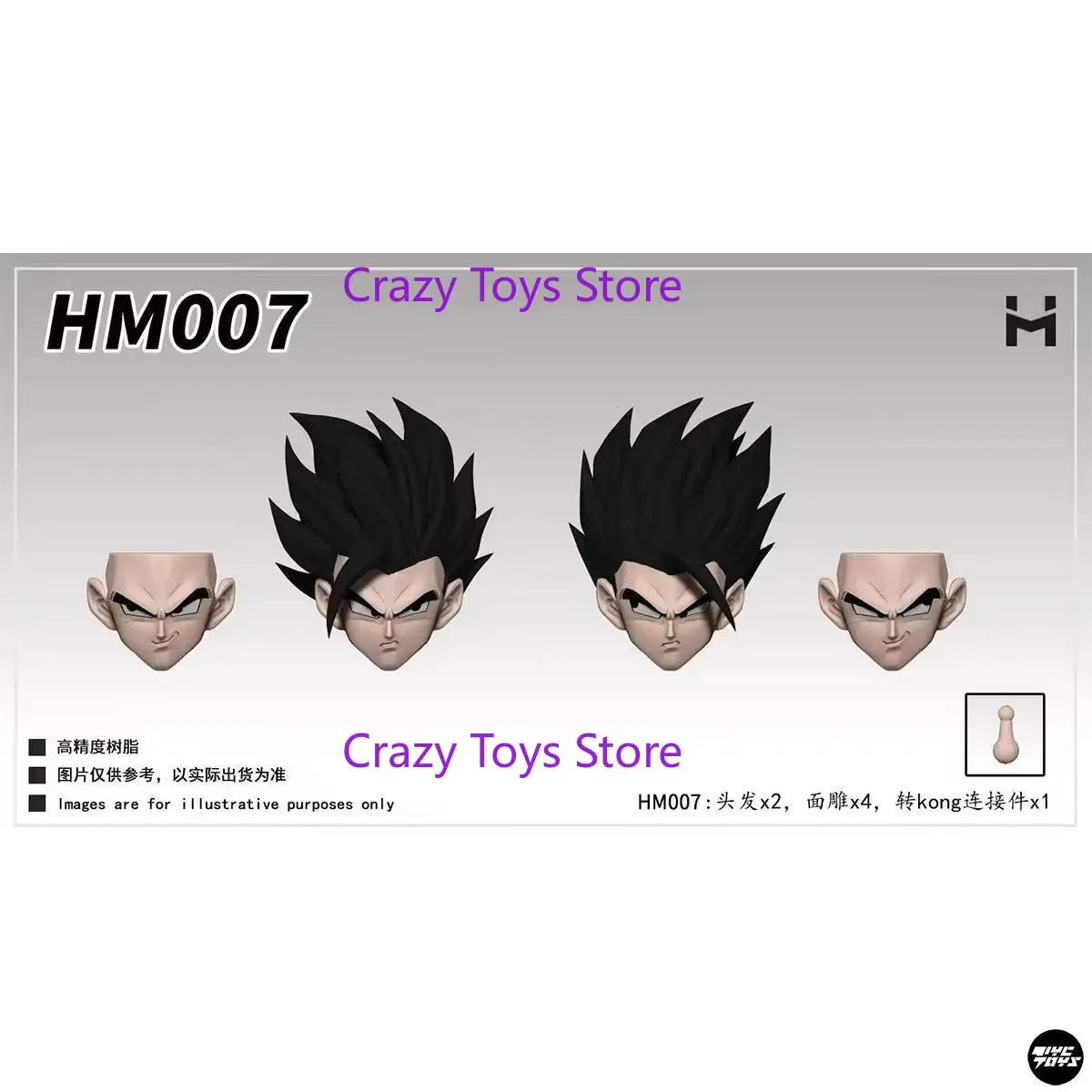 In Stock HMYR Dragon Ball S.H.Figuarts SHF Son Gohan Vegetto Black Gohan Head Accessory Kit Anime Action Figure Toy Model