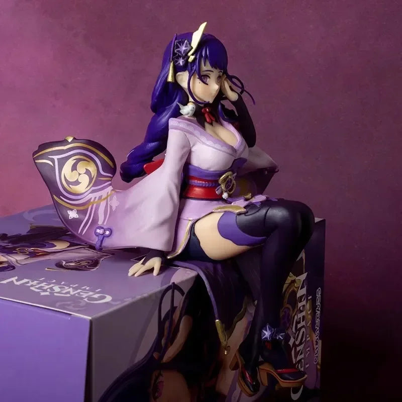 18cm Genshin Impact Anime Figures Raiden Shogun Figures Gk Statue Figurine Model Doll Collection Room Decora Christmas Toys Gift