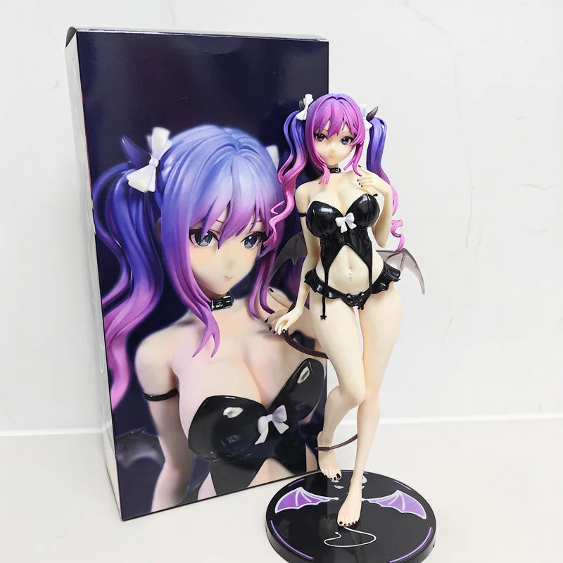 GW Momoko Cute Anime Succubus Figure PVC Collectible Purple Haired Anime Girl Figurine Desktop Decoration For Anime Otaku Fans