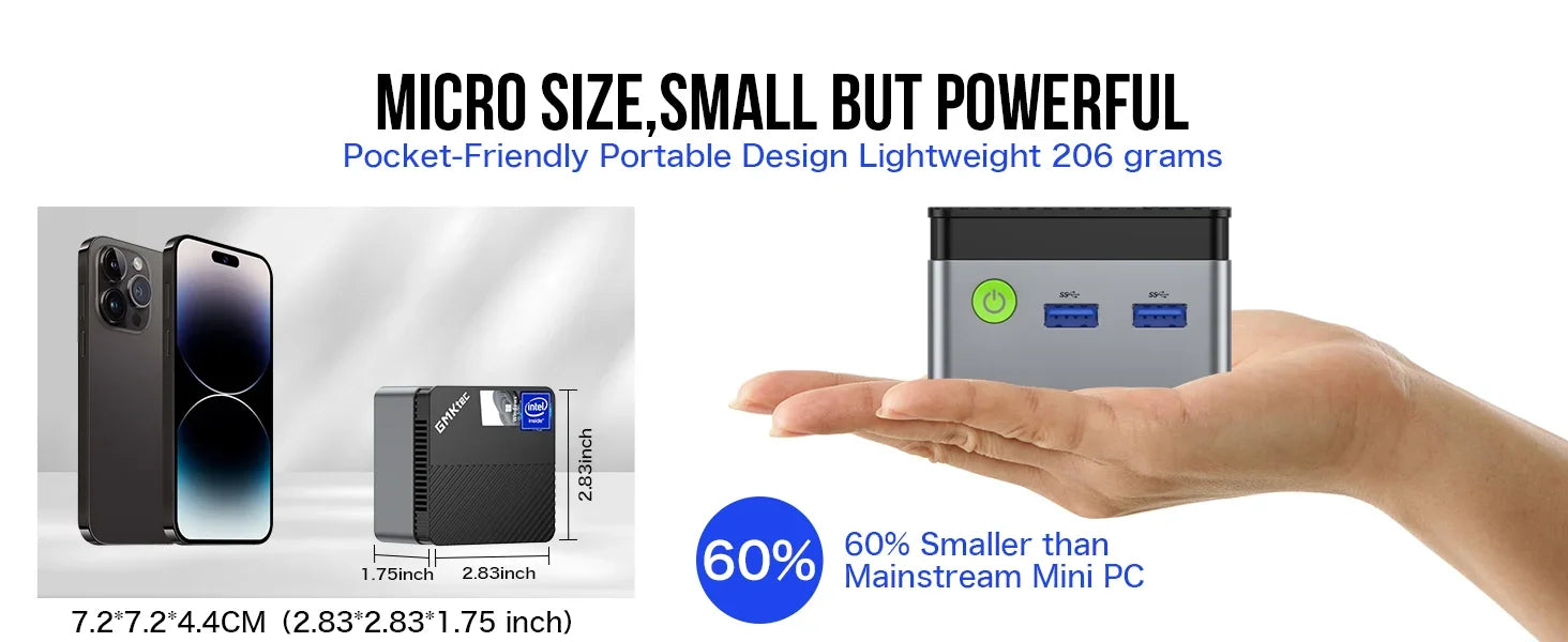 GMKtec G5 mini pc Intel 12th N97 Windows 11 Pro Desktop DDR5 4800MT/s M.2 2242 SATA WiFi5 BT4.2 Protable diy gaming computer