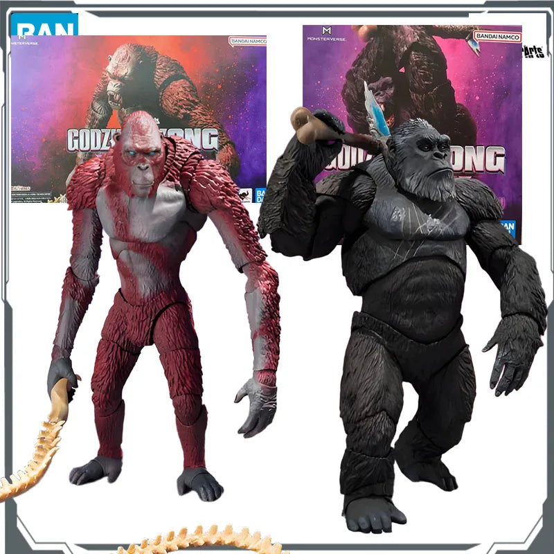 Bandai Original S.H.MonsterArts Skar King&Kong Kim 150mm&145mm Anime Action Movable Figurine Model Toys  Model Gifts for Boys