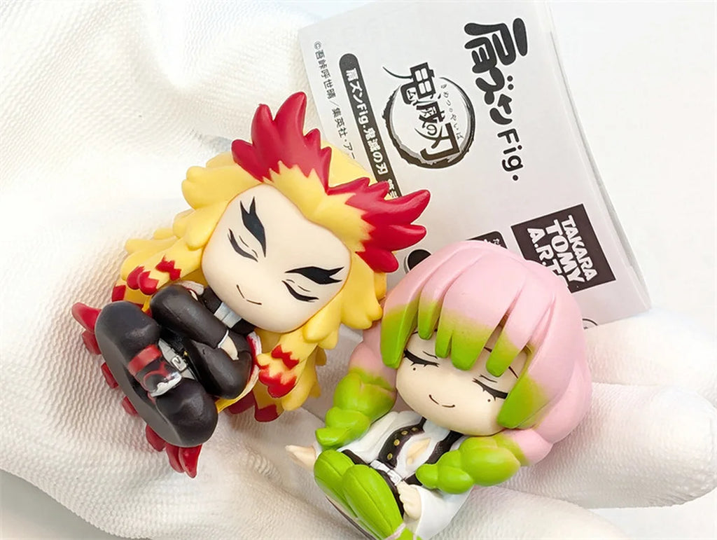 4pcs Demon Slayer Q Edition Sleep On Shoulders Hashibira Inosuke Agatsuma Zenitsu Kamado Tanjirou 2nd Bullet Ornament Toys Gifts