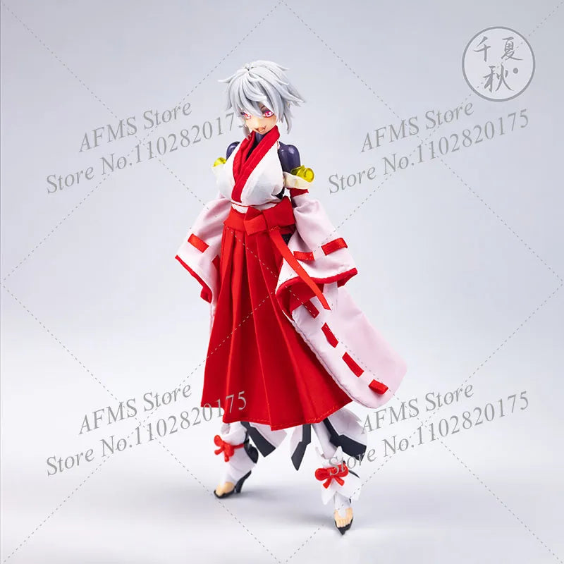 Mobile Suit Girl im Maßstab 1/12, Kimono, Hexenuniform, rückenfreie Weste, Oberteile, Faltenrock-Set für 6-Zoll-Actionfigurenkörper von Soldatinnen