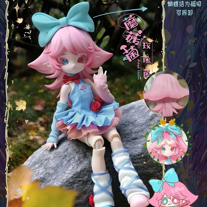 Original 1/12 Bjd Blind Box Mushroom Fungus Series Joint Movable Exquisite Desktop Action Figure Collectible Gifts Pre-Sale