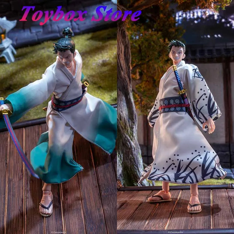 1/12 Shimotsuki Ryuma Soldier Final Battling Green Mini Long Robe Toys Clothes Accessory For Anime One Piece 6" Shf Figure Cos