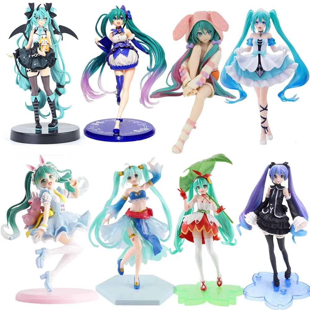 Hot New 15 Styles Hatsune Miku Anime Figure Toys MIKU Kawaii Cartoon PVC Action Figurine Model Dolls Birthdays Gifts