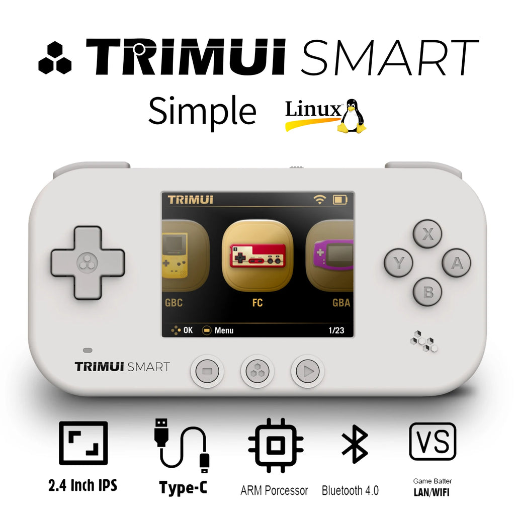 TRIMUI SMART Handheld 2.4'' IPS Screen Wifi BT4.0 SmartPro Mini Linux System Retro Portable Video Simulator Console Gamer Gifts