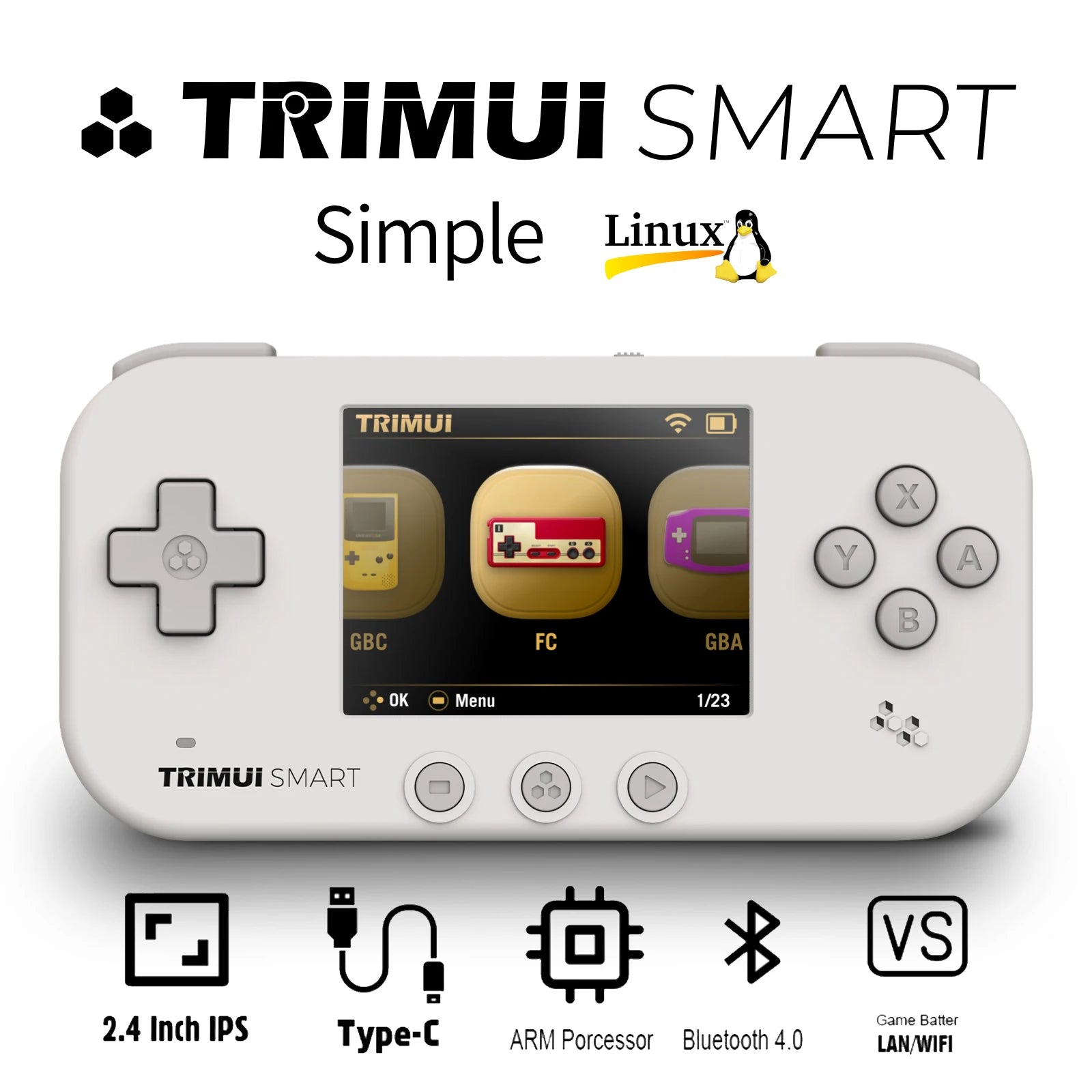 TRIMUI SMART Handheld 2.4'' IPS Screen Wifi BT4.0 SmartPro Mini Linux System Retro Portable Video Simulator Console Gamer Gifts