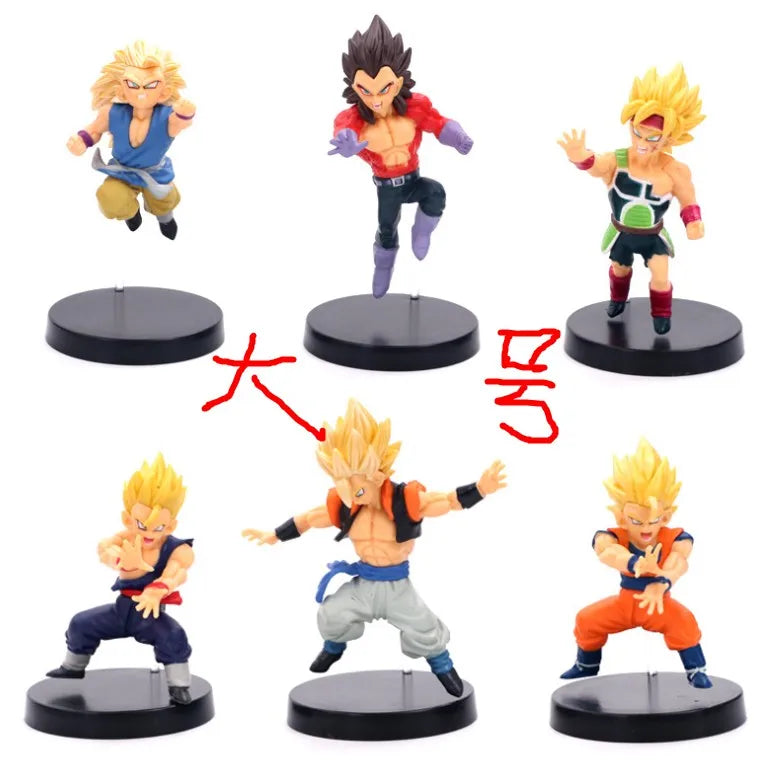 6Pcs/1Set WCF BANDAI Anime Dragon Ball Son Goku Burdock Series Figure Karifura Broli Set Model Toy Gift Collection Aciton Figure