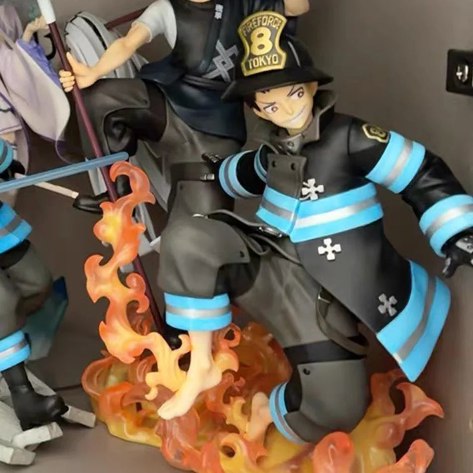 16CM Shinra Kusakabe Figure Anime Fire Force Special Effect Blood Desktop Doll Golf Model Toy Gift Collection Ornaments PVC