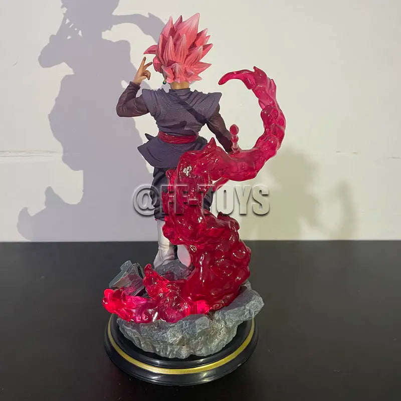 28CM Dragon Ball Z Zamasu Figure Black Goku PVC Action Figures GK Statue with Light Base Collection Model Toys for Children Gift