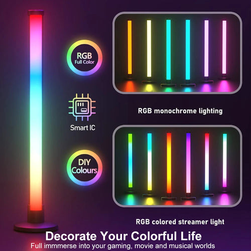 1/2 пакета TV LED подсветка Smart Light Bars с 3 начина на управление, синхронизиране с музика, широко използвани за телевизор, компютър, игрална зала