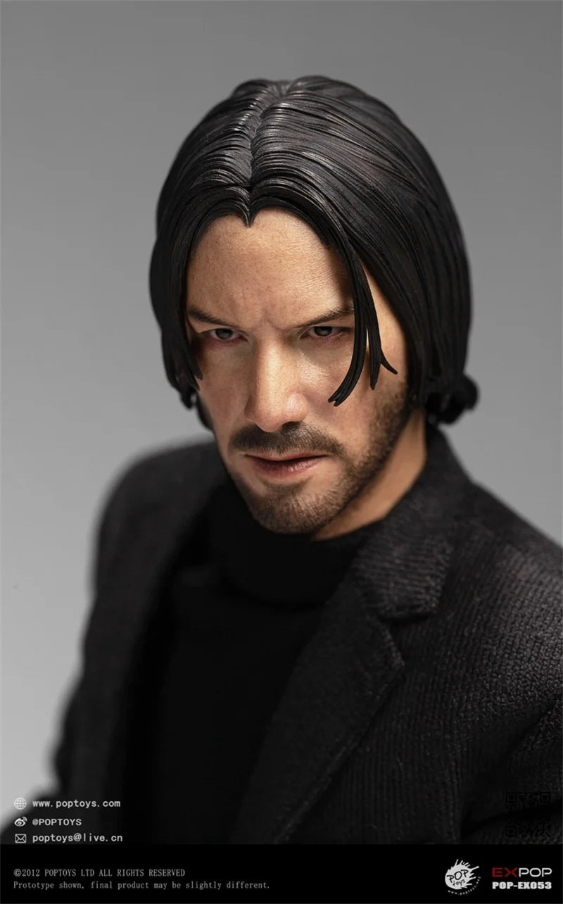 POPTOYS EX-053 1/6 Collectible John Wick Handsome Tough Guy Keanu Reeves Full Set 12" Male Soldier Action Figure Model for Fans