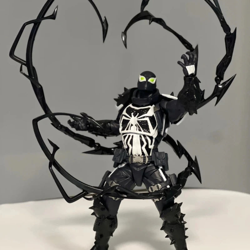 Kaiyodo Revoltech Amazing Yamaguchi Agent Venom Fully Articulated Action Figure Marvel Collectible Model In Stock Figure Ornamen