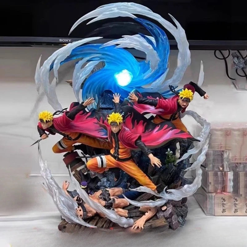 30 см Наруто Аниме Фигурка Узумаки Наруто Периферна Сцена Светеща Статуя Модел Настолна Декорация Колекция Орнаменти Подарък за Рожден Ден Играчки